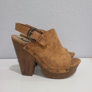 G by Guess Stripe Open-toe Clogs